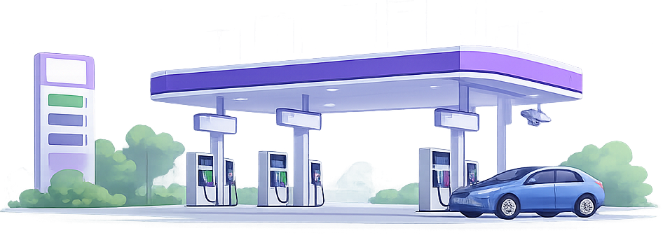 Petrol station illustration